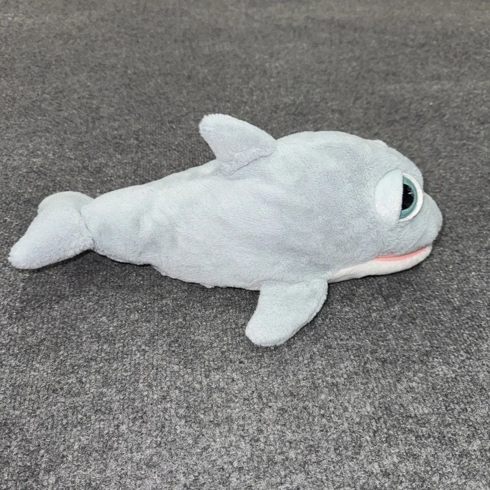 The Petting Zoo Dolphin Hand Puppet Plush Gray Big Eyes Stuffed Animal 2008